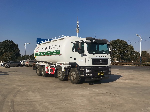 重汽汕德卡8×4油田專用固井水泥罐車|下灰罐車|重晶石粉罐車（單側(cè)管路）