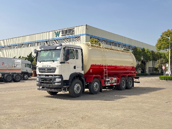 8x4重汽豪沃SGZ5312GFLZZ6T5型粉粒物料運(yùn)輸車(chē)/油田專用下灰罐車(chē)