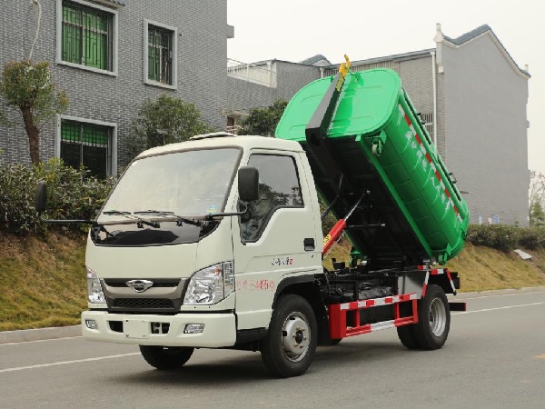 福田時代小卡之星2鉤臂式垃圾車｜車廂可卸式垃圾車｜3-4立方垃圾箱專用轉運車