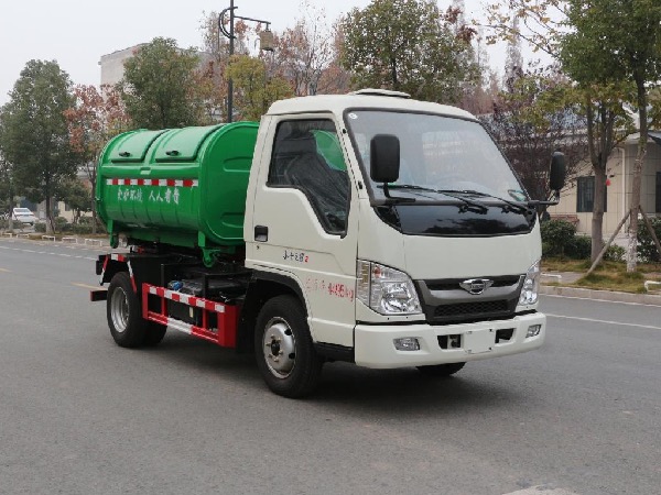 福田時代小卡之星2鉤臂式垃圾車｜車廂可卸式垃圾車｜3-4立方垃圾箱專用轉運車