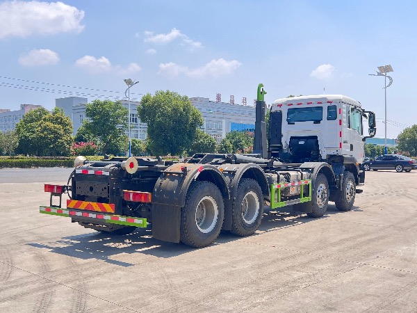 重汽汕德卡8x4鉤臂車｜SGZ5310ZXXZZ6型車廂可卸式垃圾車｜移動(dòng)式壓縮垃圾站轉(zhuǎn)運(yùn)車｜垃圾轉(zhuǎn)運(yùn)車